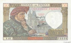 50 Francs JACQUES CŒUR FRANCE  1940 F.19.02 SUP+