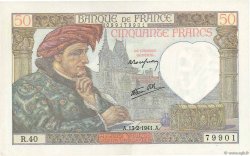 50 Francs JACQUES CŒUR FRANCE  1941 F.19.06 pr.SPL