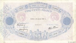 500 Francs BLEU ET ROSE modifié FRANKREICH  1940 F.31.57 fSS