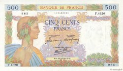 500 Francs LA PAIX FRANCE  1942 F.32.28 UNC-