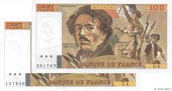 100 Francs DELACROIX Lot FRANCE  1978 F.68.04 / F.69.01c XF