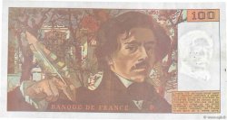 100 Francs DELACROIX imprimé en continu FRANKREICH  1990 F.69bis.01bG SS