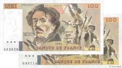 100 Francs DELACROIX  UNIFACE Lot FRANCIA  1984 F.69U.08 AU
