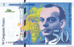 50 Francs SAINT-EXUPÉRY Modifié Fauté FRANCIA  1994 F.73.01d q.FDC