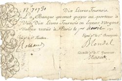 10 Livres Tournois gravé FRANCE  1719 Dor.01 P