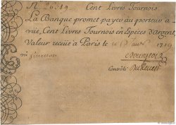 100 Livres Tournois gravé FRANKREICH  1719 Dor.03