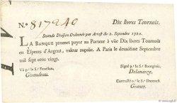 10 Livres Tournois typographié FRANCE  1720 Dor.23