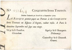 50 Livres Tournois typographié FRANCE  1720 Dor.24