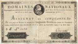 50 Livres Faux FRANCE  1791 Ass.13a pr.TTB