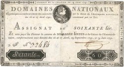 60 Livres Faux FRANCE  1791 Ass.14a