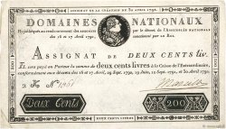 200 Livres filigrane 1792 FRANKREICH  1792 Ass.29b
