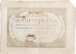500 Livres Vérificateur FRANKREICH  1796 Ass.47v VZ