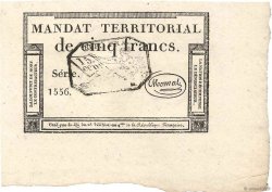 5 Francs Monval cachet noir FRANCIA  1796 Ass.63b AU
