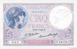5 Francs FEMME CASQUÉE FRANCE  1926 F.03.10 UNC-