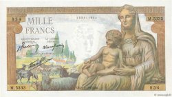 1000 Francs DÉESSE DÉMÉTER FRANCIA  1943 F.40.23 FDC