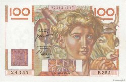 100 Francs JEUNE PAYSAN FRANCE  1950 F.28.26 UNC-
