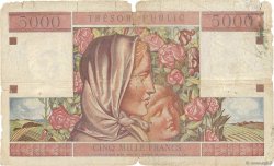 5000 Francs TRÉSOR PUBLIC FRANCE  1955 VF.36.01 AB