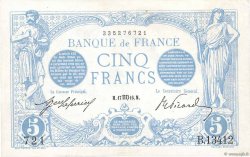 5 Francs BLEU FRANCIA  1916 F.02.42 EBC