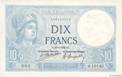 10 Francs MINERVE FRANKREICH  1923 F.06.07 fST