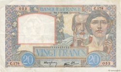 20 Francs TRAVAIL ET SCIENCE FRANKREICH  1939 F.12.01