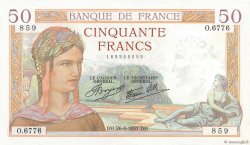 50 Francs CÉRÈS modifié FRANCIA  1937 F.18.02