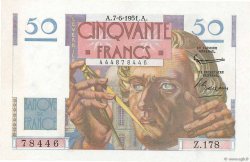 50 Francs LE VERRIER Grand numéro FRANCE  1951 F.20.18 AU+