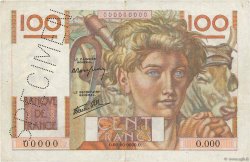 100 Francs JEUNE PAYSAN Spécimen FRANCIA  1945 F.28.01Sp MBC