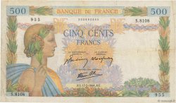 500 Francs LA PAIX FRANCE  1944 F.32.47 F+