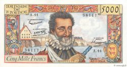 5000 Francs HENRI IV FRANKREICH  1958 F.49.05 VZ+