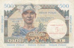 5NF sur 500 Francs TRÉSOR PUBLIC FRANCE  1960 VF.37.01 pr.TTB
