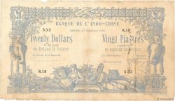 20 Dollars - 20 Piastres INDOCHINE FRANÇAISE Saïgon 1898 P.030 B+