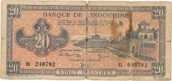 20 Piastres rose orangé FRANZÖSISCHE-INDOCHINA  1945 P.072 SGE