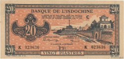 20 Piastres rose orangé INDOCINA FRANCESE  1945 P.072 SPL+