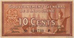 10 Cents INDOCINA FRANCESE  1939 P.085a SPL