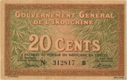 20 Cents INDOCINA FRANCESE  1939 P.086a q.SPL