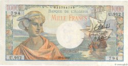 1000 Francs ALGERIA  1945 P.096 AU