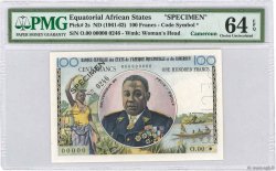100 Francs Spécimen EQUATORIAL AFRICAN STATES (FRENCH)  1961 P.02s UNC-