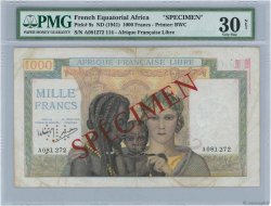 1000 Francs Spécimen AFRIQUE ÉQUATORIALE FRANÇAISE Brazzaville 1941 P.09s