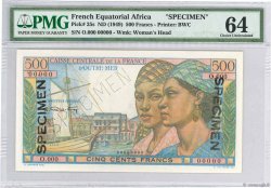 500 Francs Pointe à Pitre Spécimen FRENCH EQUATORIAL AFRICA  1949 P.25s