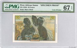50 Francs Spécimen ESTADOS DEL OESTE AFRICANO  1956 P.45s1