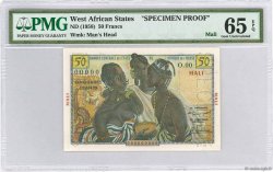 50 Francs Spécimen STATI AMERICANI AFRICANI  1956 P.45s4a FDC