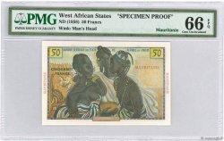 50 Francs Spécimen ESTADOS DEL OESTE AFRICANO  1956 P.45s5 FDC