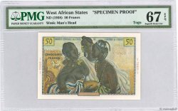 50 Francs Spécimen ESTADOS DEL OESTE AFRICANO  1956 P.45s8