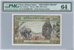 500 Francs Spécimen WEST AFRIKANISCHE STAATEN  1957 P.003sp