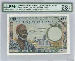 5000 Francs Spécimen STATI AMERICANI AFRICANI  1960 P.100sp q.FDC