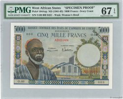 5000 Francs Spécimen ESTADOS DEL OESTE AFRICANO Abidjan 1960 P.104Asp