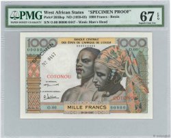 1000 Francs Spécimen STATI AMERICANI AFRICANI Cotonou 1960 P.203Dsp FDC