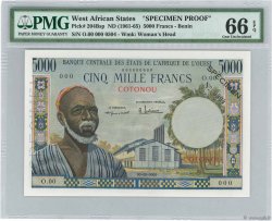 5000 Francs Spécimen ESTADOS DEL OESTE AFRICANO Cotonou 1960 P.204Bsp FDC