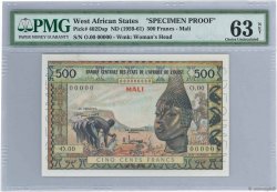 500 Francs Spécimen ÉTATS DE L AFRIQUE DE L OUEST  1957 P.402Dsp