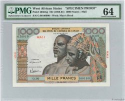 1000 Francs Spécimen STATI AMERICANI AFRICANI  1960 P.403Dsp1